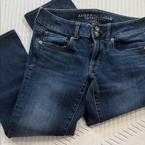 American Eagle Outfitters Dark Blue Artist Crop